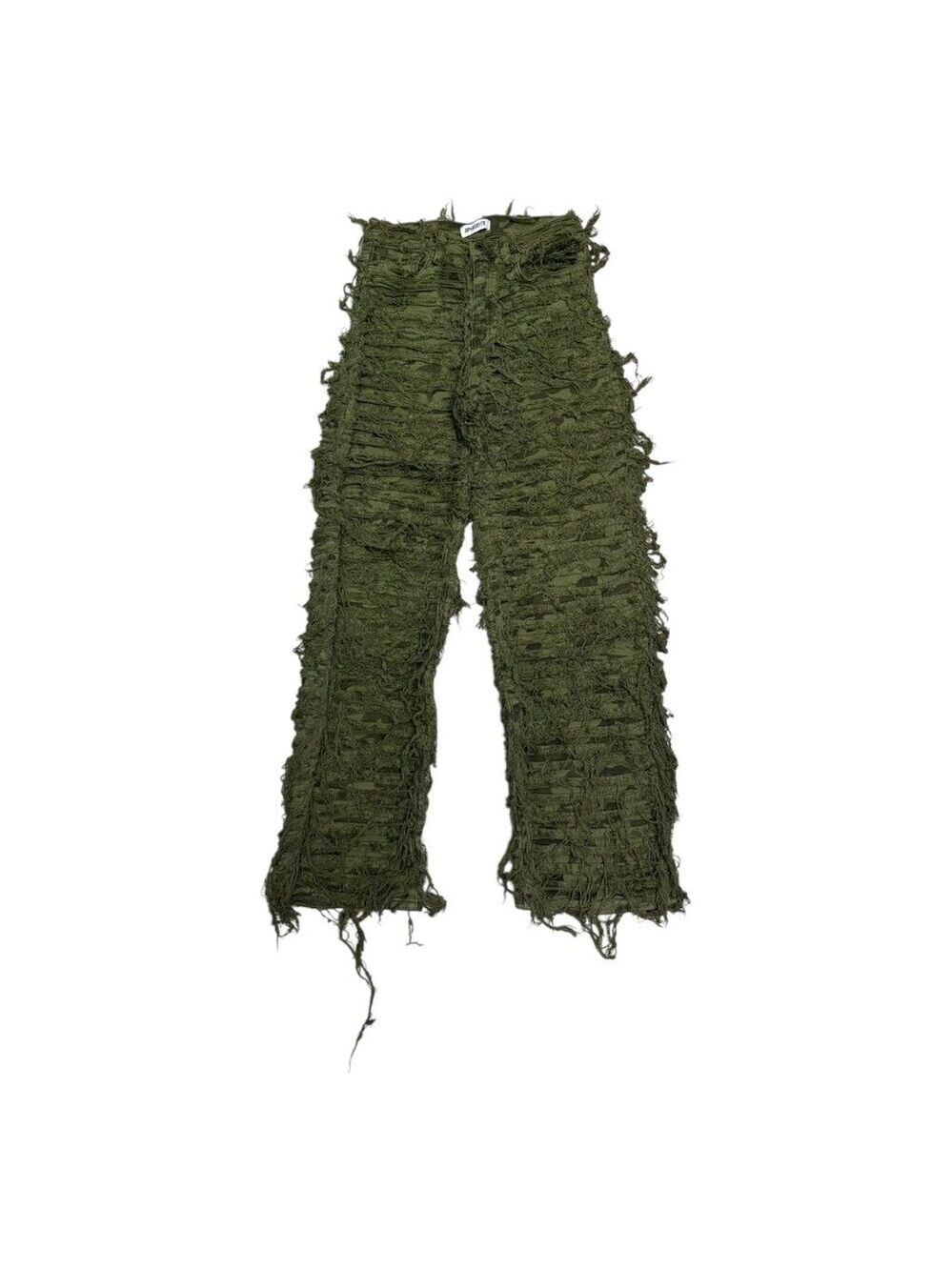 APHRODITE Camo Jeans Shredded Reworked Army Denim Pants Womens 28x30